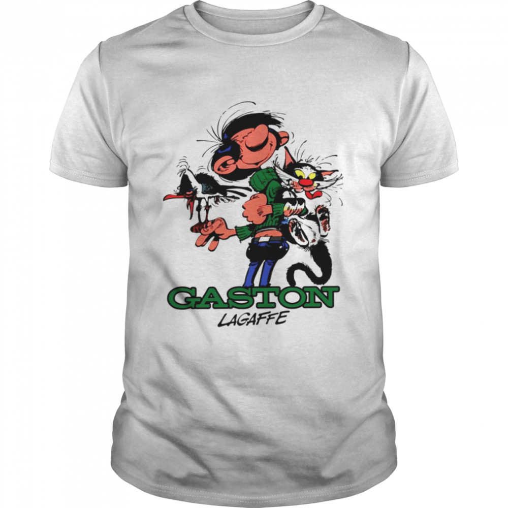 Guust Flater With Bird And Cat Color Gaston Lagaffe shirt