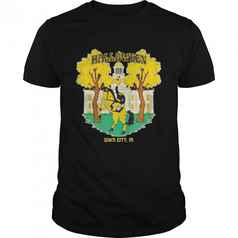 herky the Hawk riding horse Halloween Iowa city shirt