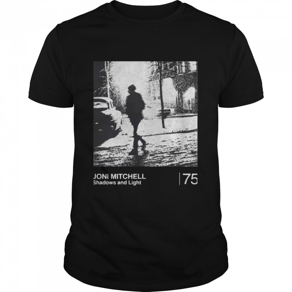 Joni Mitchell Shadows And Light Black Stencil shirt