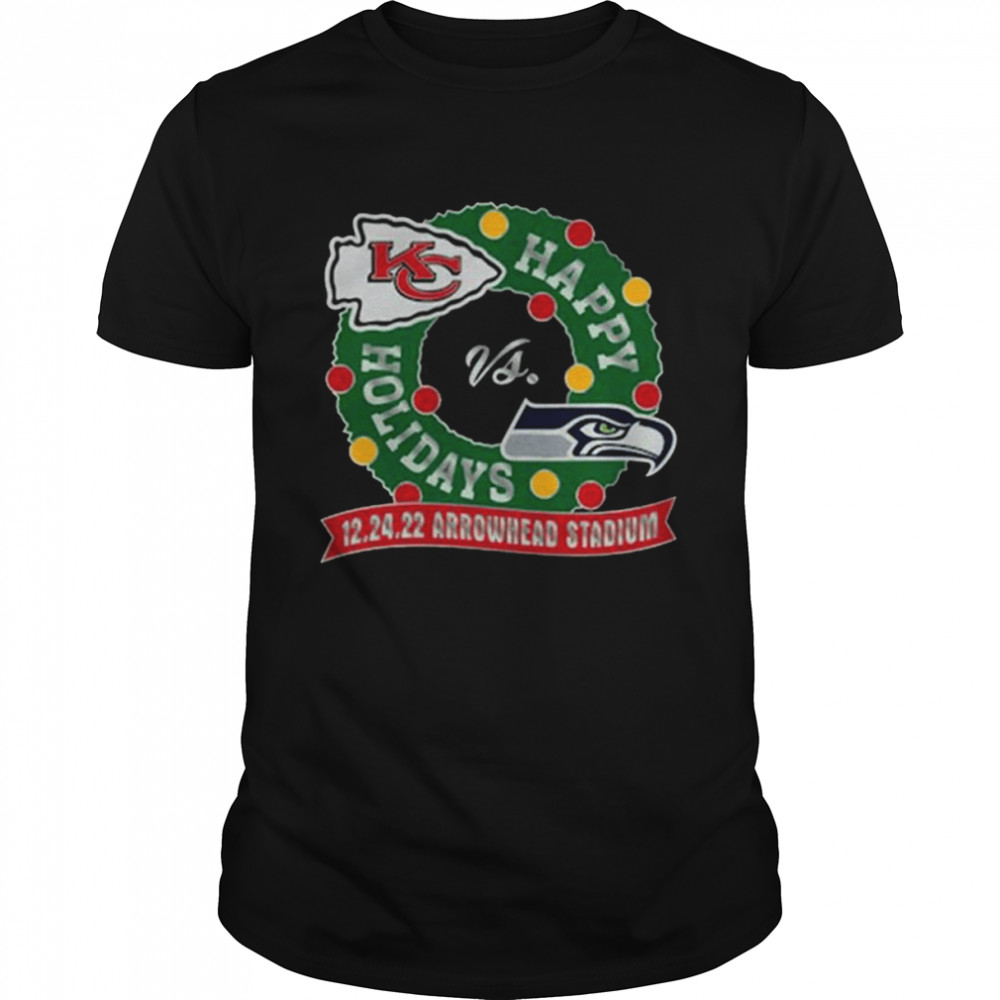 Kansas City Chiefs Vs Seattle Seahawks Happy Holidays 12-24-2022 Arrowhead Stadium Shirt