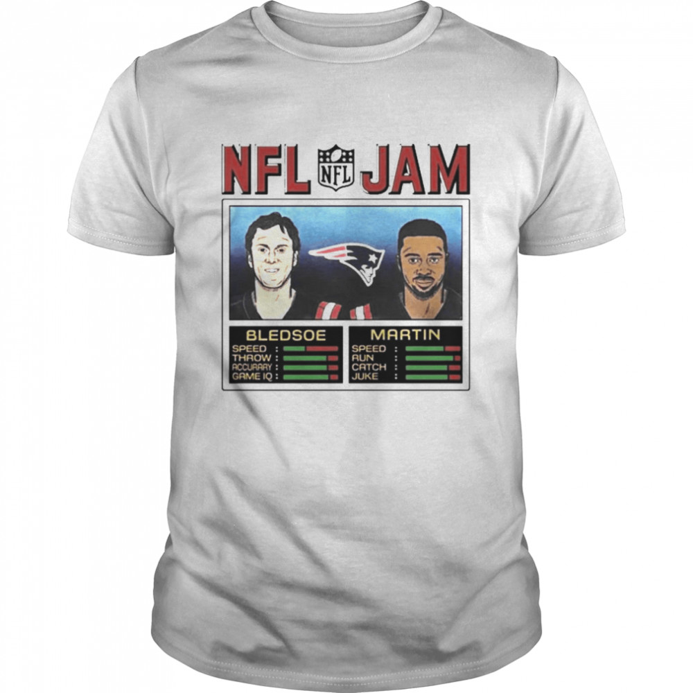 NFL Jam New England Patriots Drew Bledsoe and Curtis Martin shirt