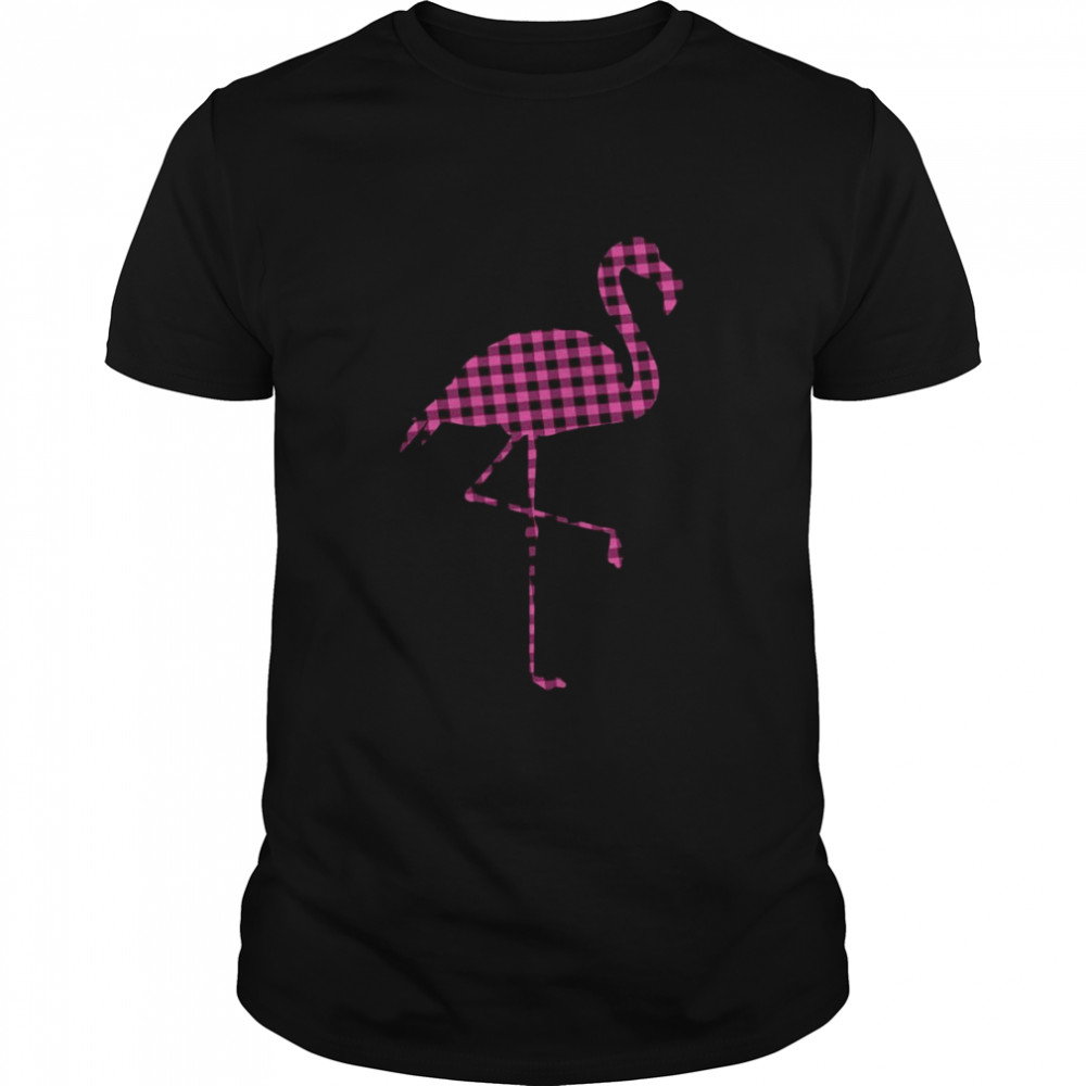 Plaid Flamingo Christmas T-Shirt