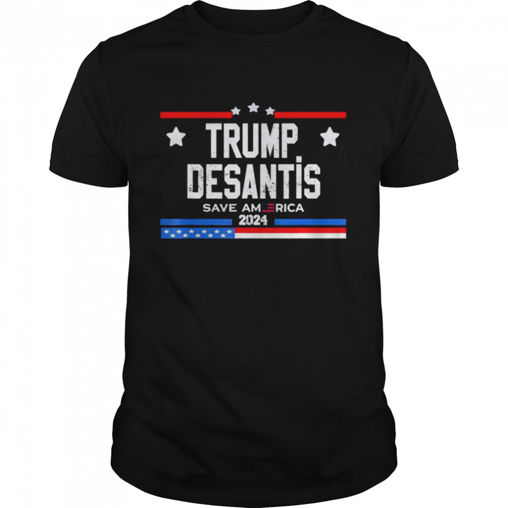 Trump Desantis 2024 save America USA Flag shirt