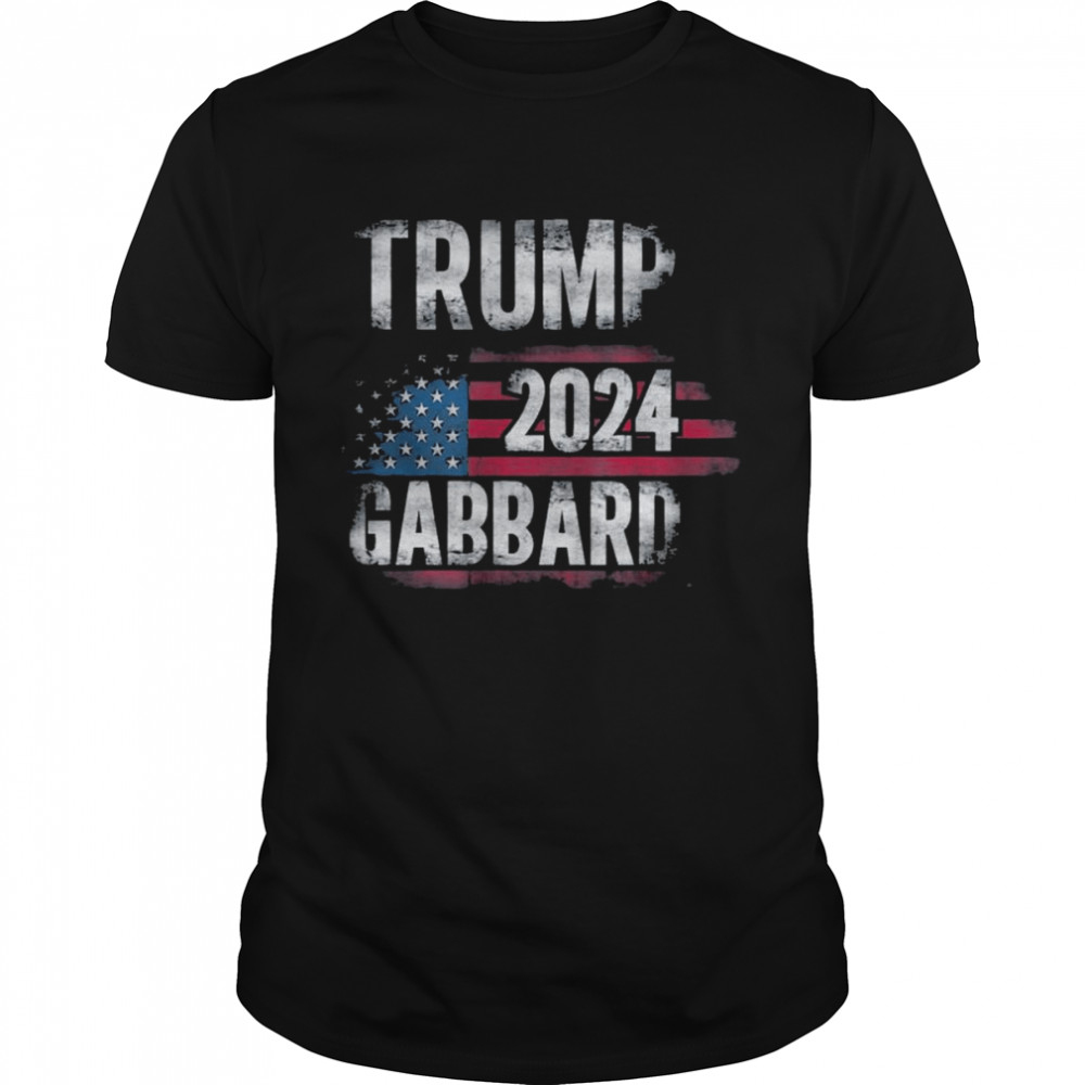 Trump Gabbard 2024 American flag shirt