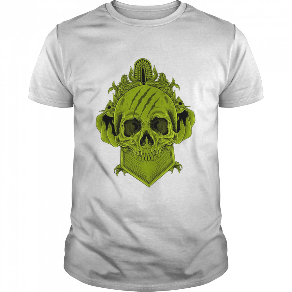 Big And Tall Halloween Green Skull shirt