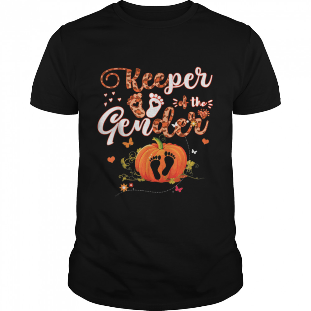 Halloween Pumpkin Funny Keeper Of The Gender Reveal Baby T-Shirt B0BJ79RWXD