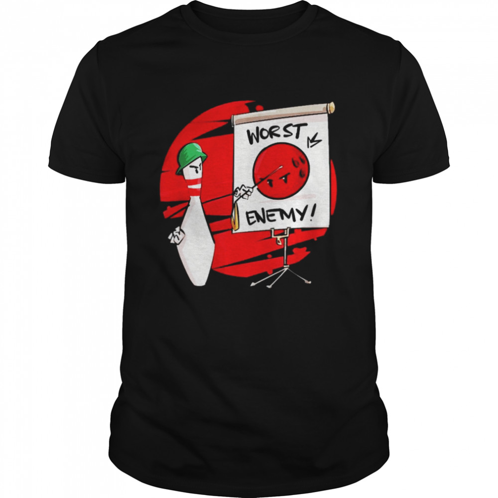 worst enemy army pin retro bowling shirt