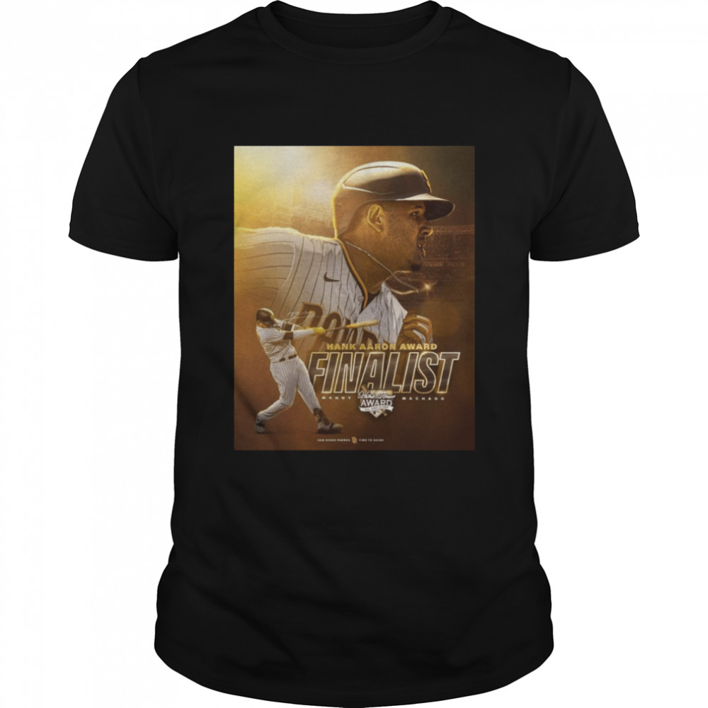 San Diego Padres Hank Aaron Award Finalist Manny Machado Signature 2022 Shirt