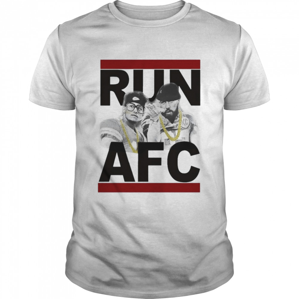 Run AFC Patrick Mahomes and Travis Kelce Kansas City Chiefs T-Shirt