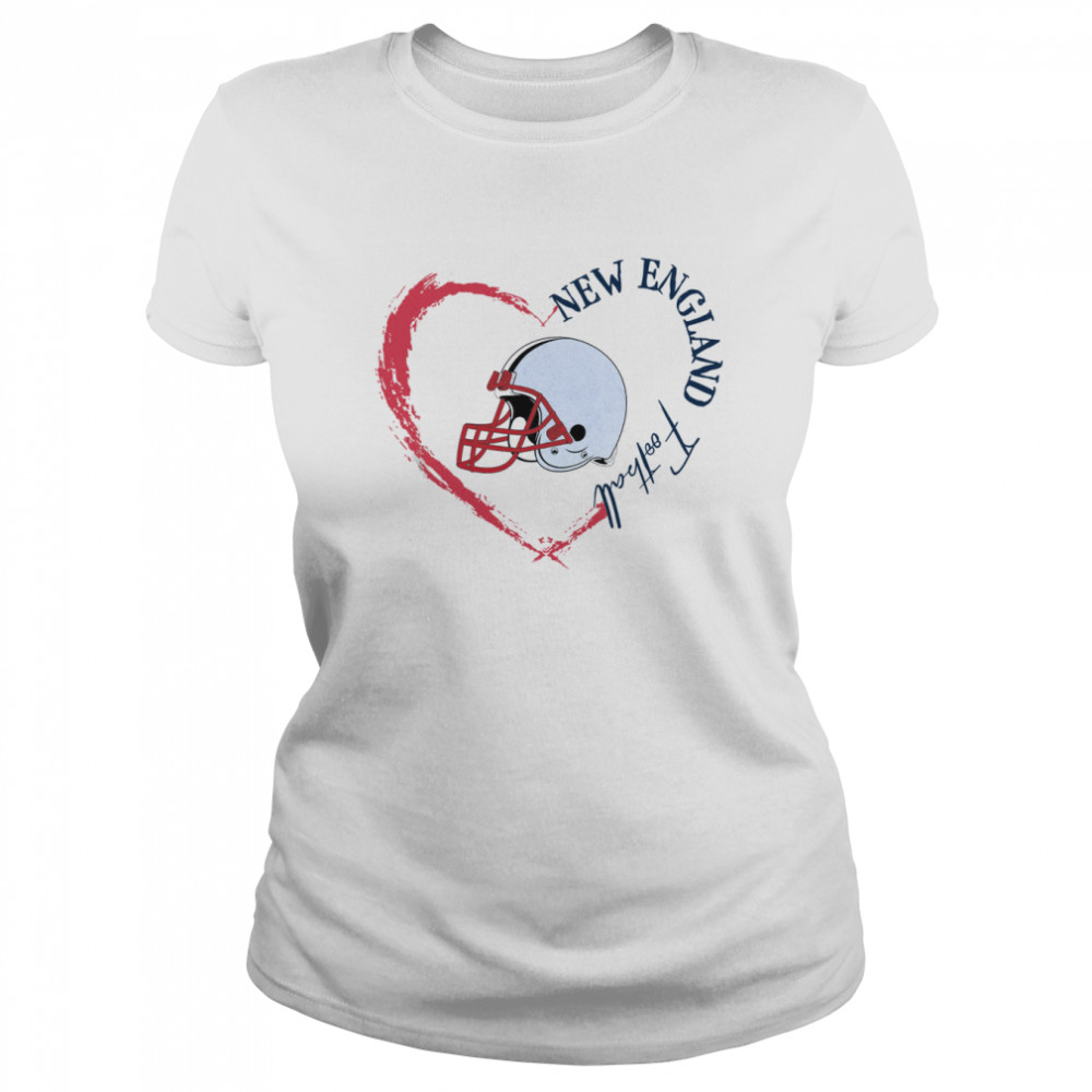 Vintage New England Football Heart Style shirt Classic Women's T-shirt