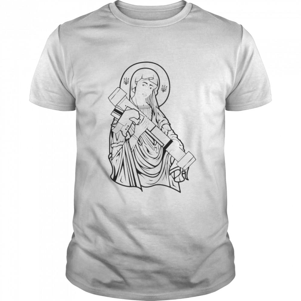 Made in ukraine saint javelin outline shirt