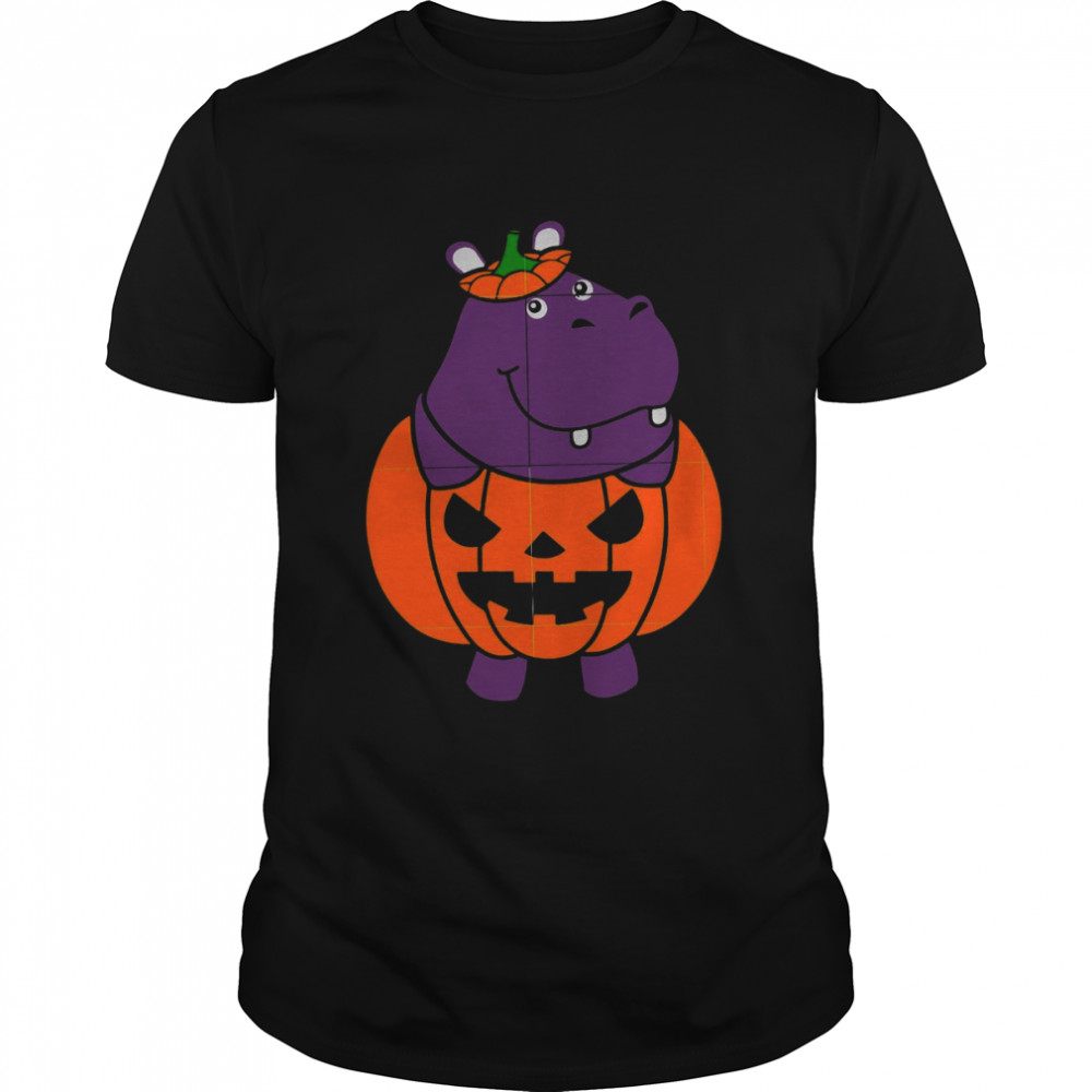 Hippopotamus Pumpkin Body Trip Retro Halloween shirt