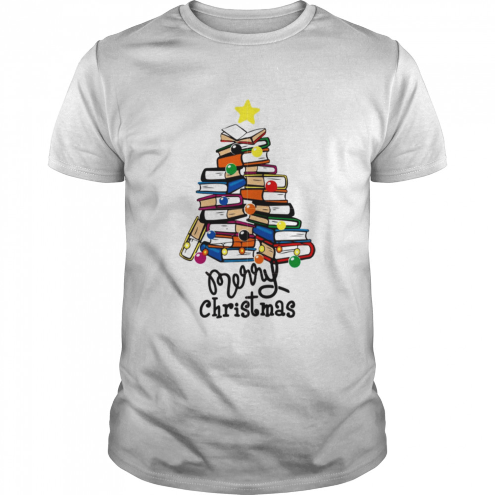 Merry Books Tree Merry Books Book Bookworm Book Christmas shirt