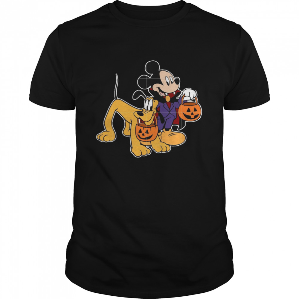 Mickey And Pluto Mickey And Minnie Mickey Comfort Color Halloween shirt