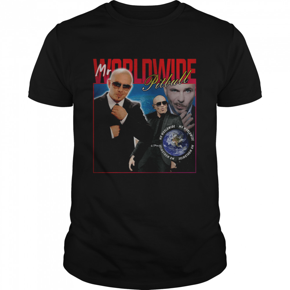 Mr Worldwide Homage Pitbull Music Inspired 90s Rap Vintage Graphic Bootleg shirt