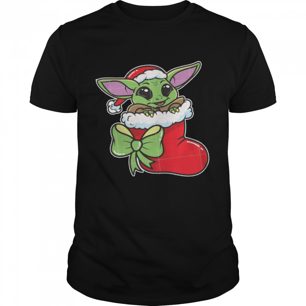 Stuck In Red Sock Baby Yoda Star Wars Baby Christmas shirt