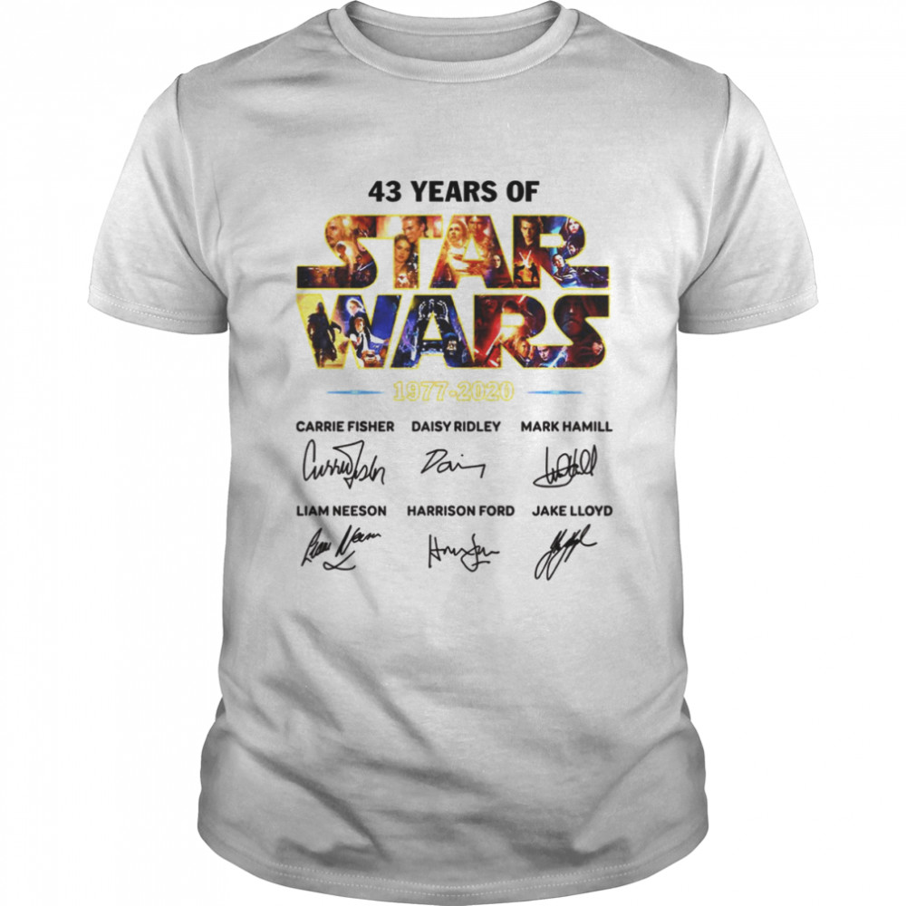 43 Years Of Star Wars 1977 2020 Signature Handmade The Mandalorian shirt