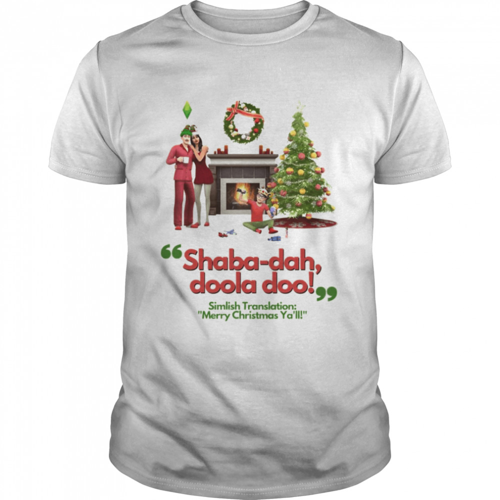 A Sims Simlish Christmas Scene shirt