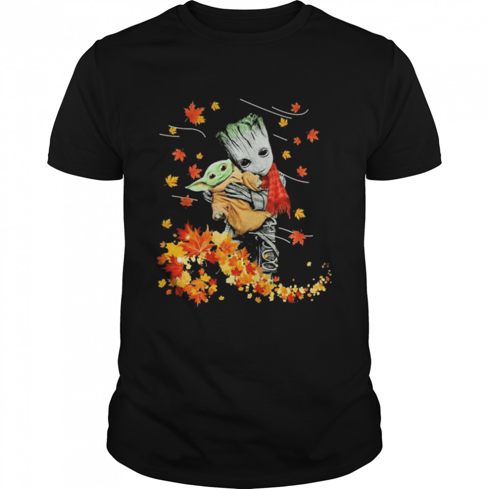 Baby Groot hug Baby Yoda thanksgiving 2022 shirt