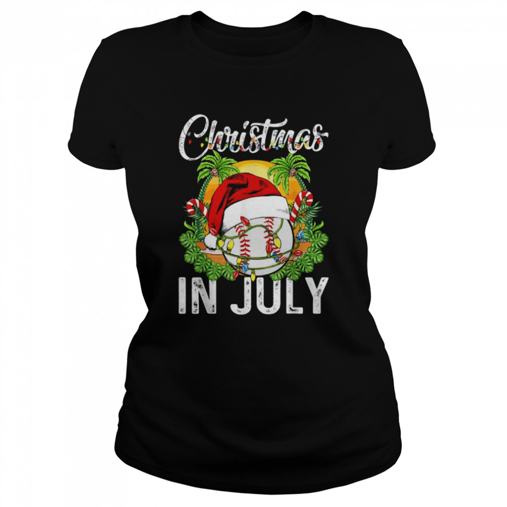 Christmas in July Baseball Santa Hat Summer T- Classic Women's T-shirt