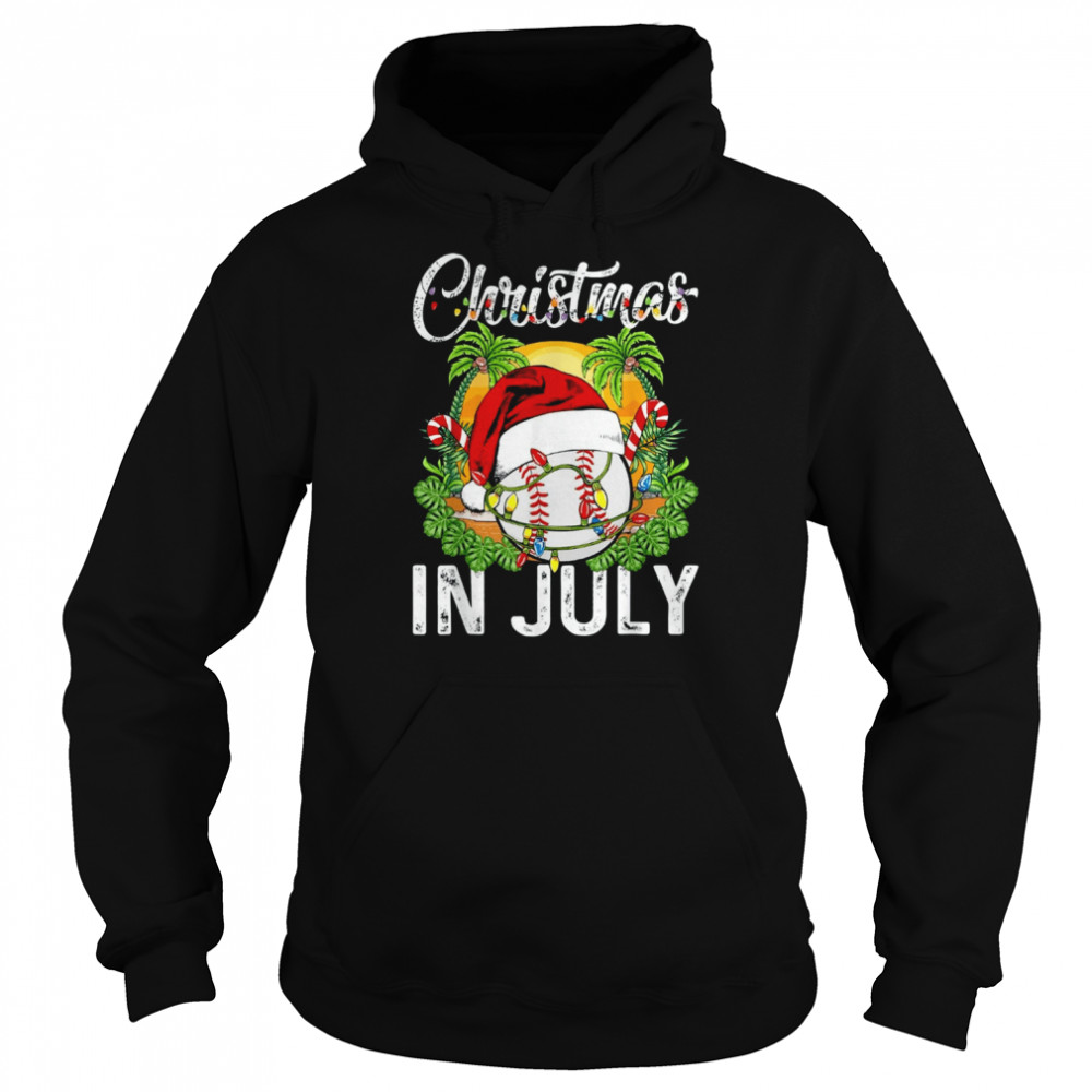 Christmas in July Baseball Santa Hat Summer T- Unisex Hoodie