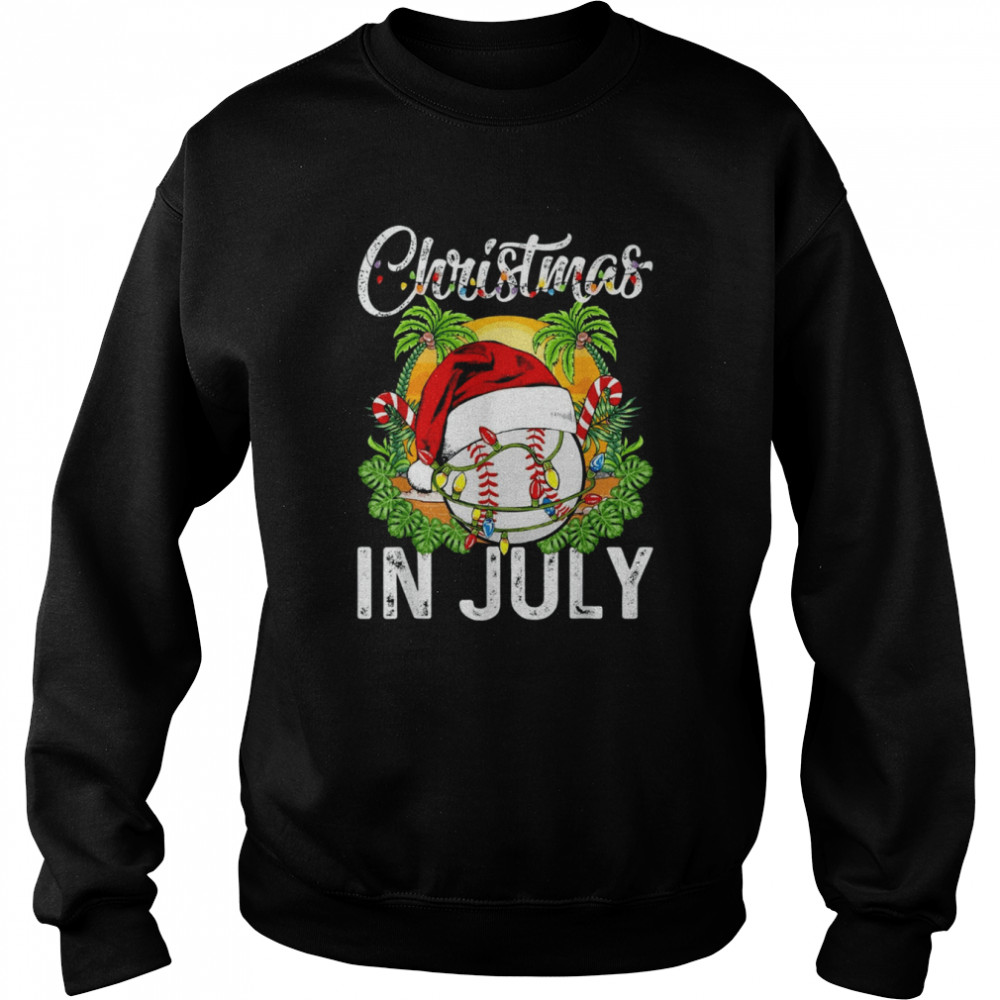 Christmas in July Baseball Santa Hat Summer T- Unisex Sweatshirt