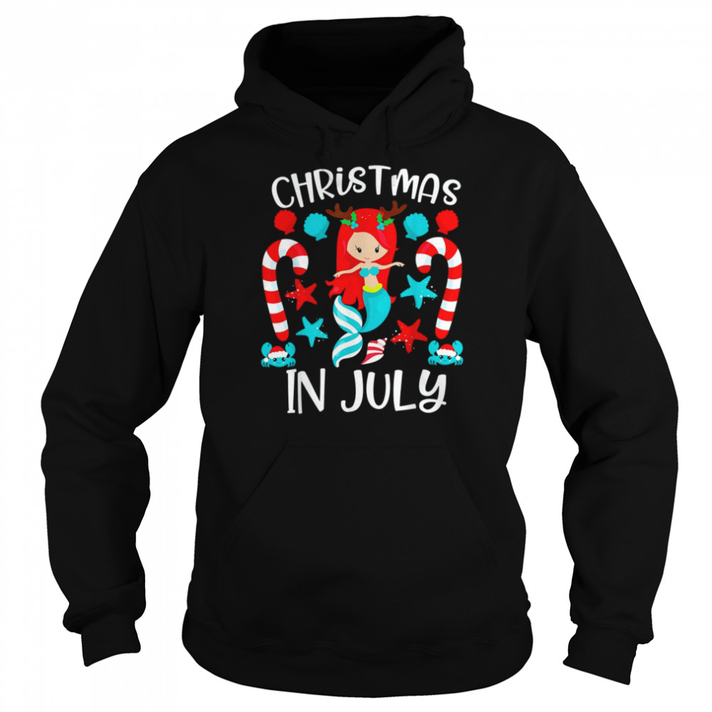 Christmas In July Cute Mermaid Summer Vacation T- Unisex Hoodie