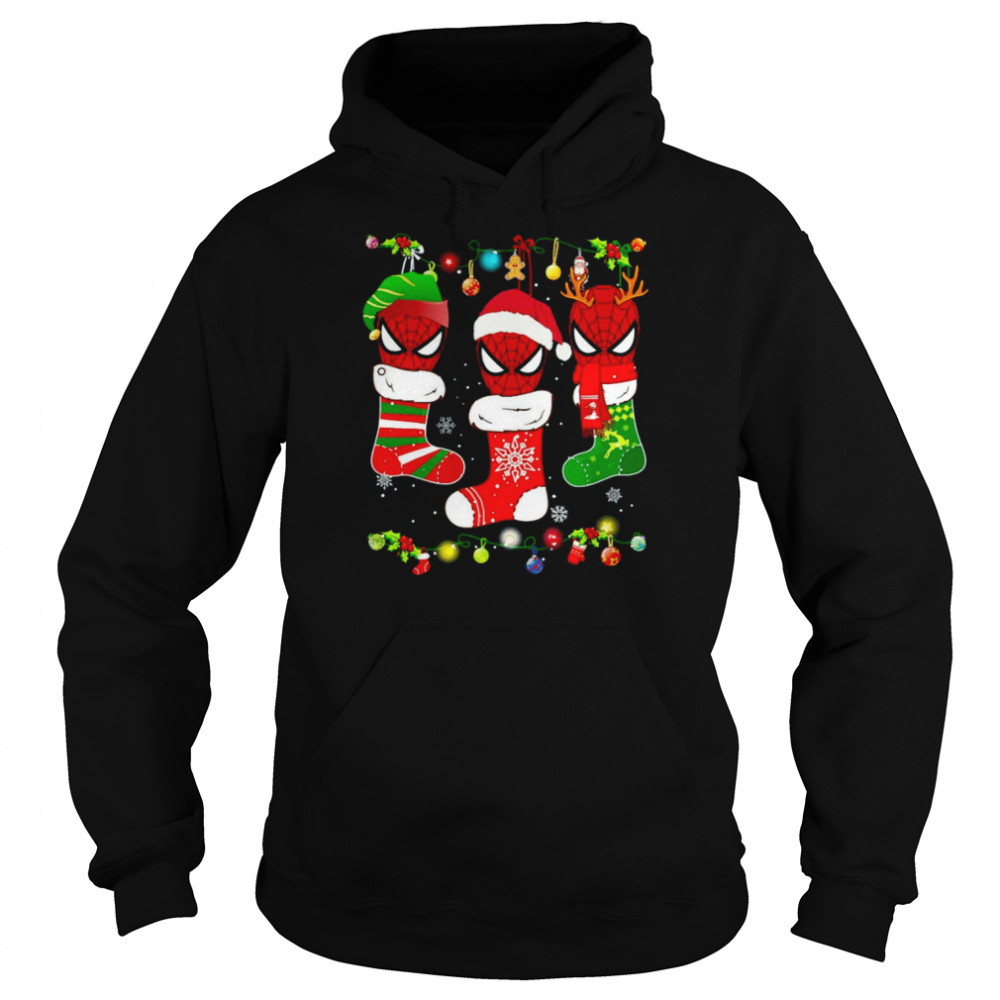 Marvel Spider-man Christmas Lights Holiday T- Unisex Hoodie