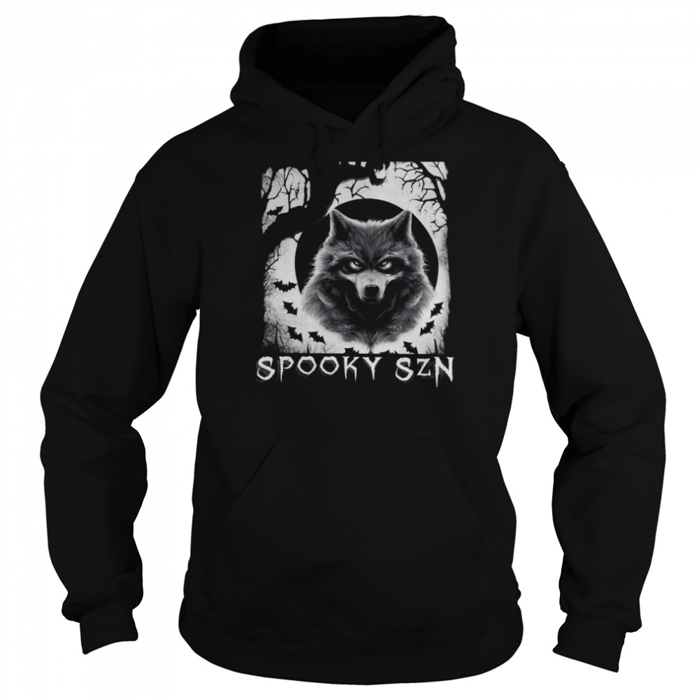 Werewolf  Spooky Bats Comfy Halloween shirt Unisex Hoodie