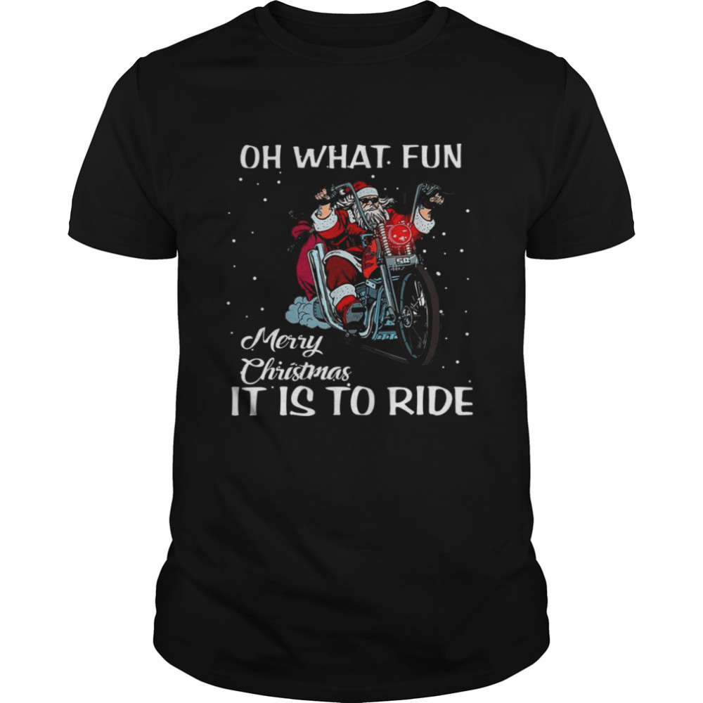 Xmas Holiday Biker Santa Motorcycle Merry Christmas shirt