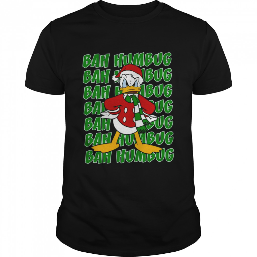 Disney Donald Duck Bah Humbug Christmas Text Stack T-Shirt