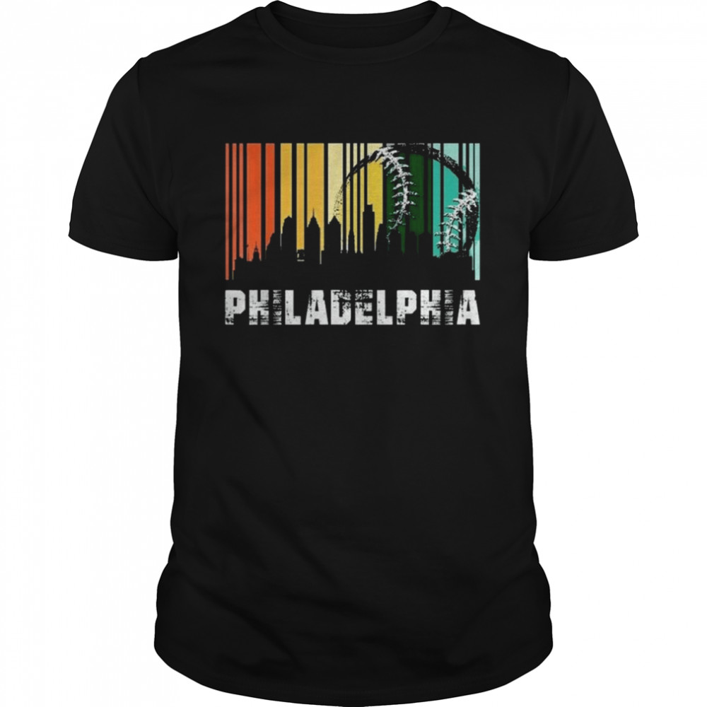 Philadelphia City Skyline Retro Baseball Vintage 2022 Shirt