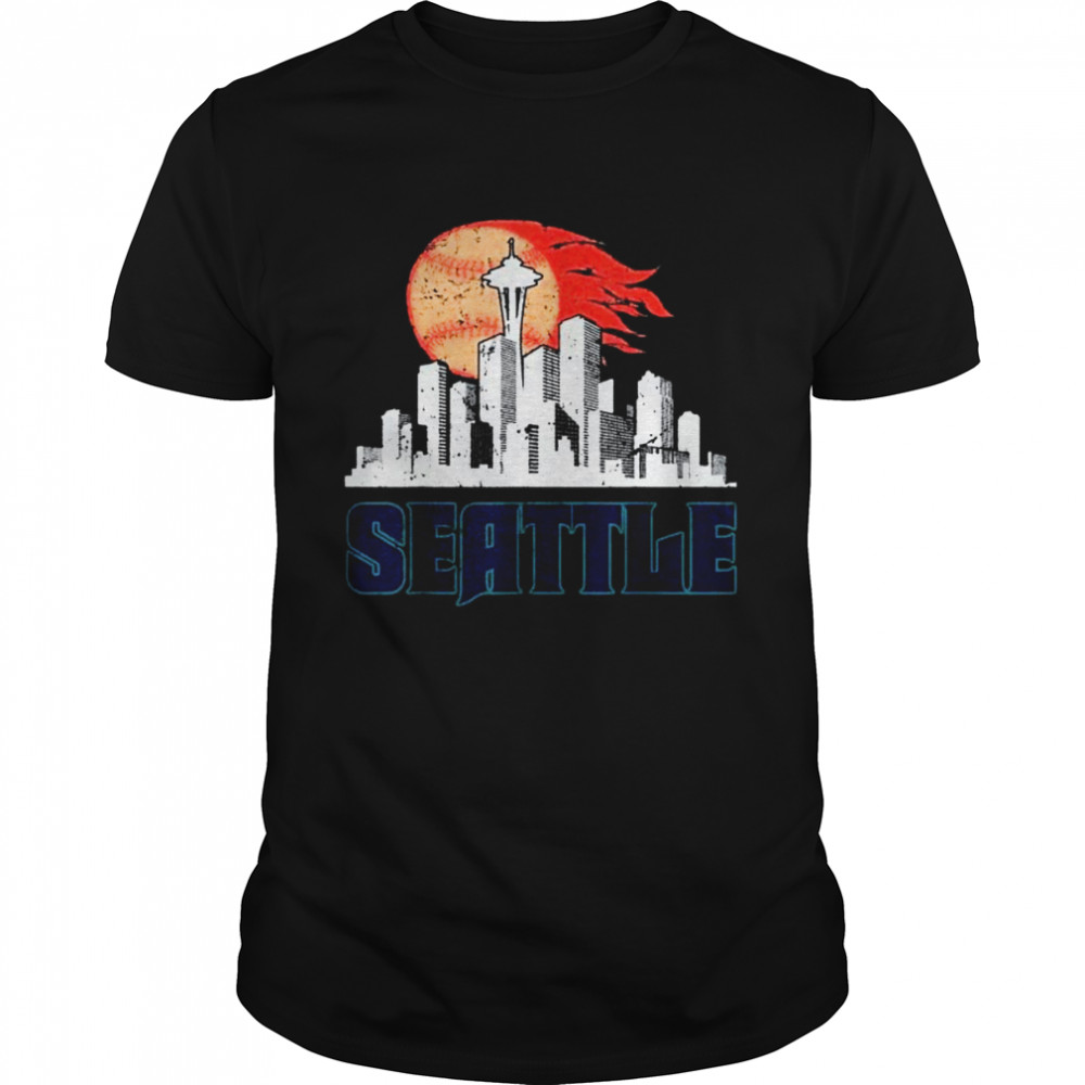 Seattle Skyline Retro Tee Seattle Baseball Vintage 2022 Shirt