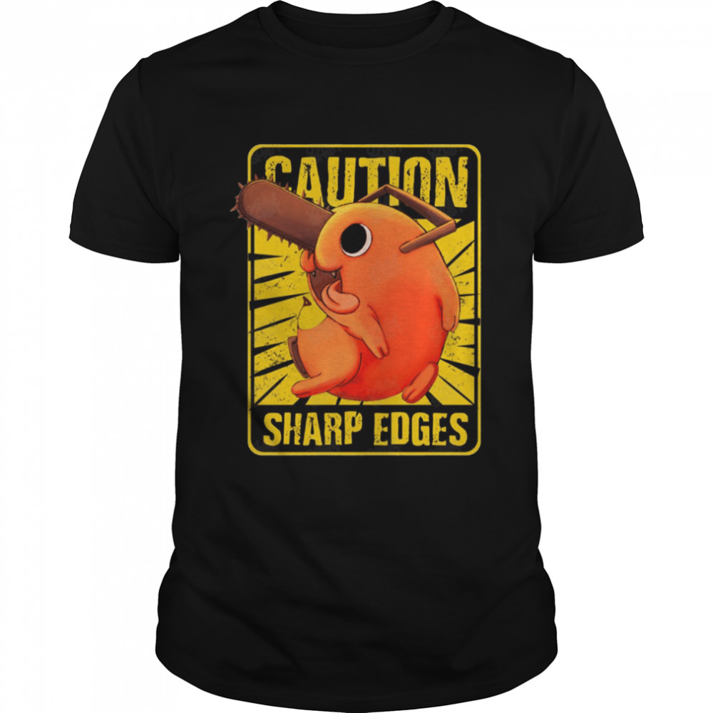 Caution Sharp Edges Pochita Chainsaw Man shirt