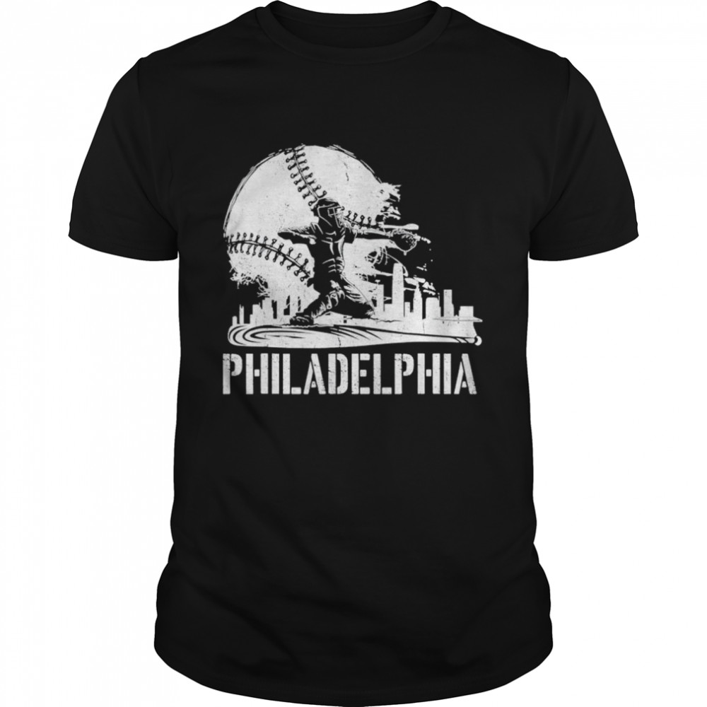 Philadelphia baseball philly downtown skyline T-shirt