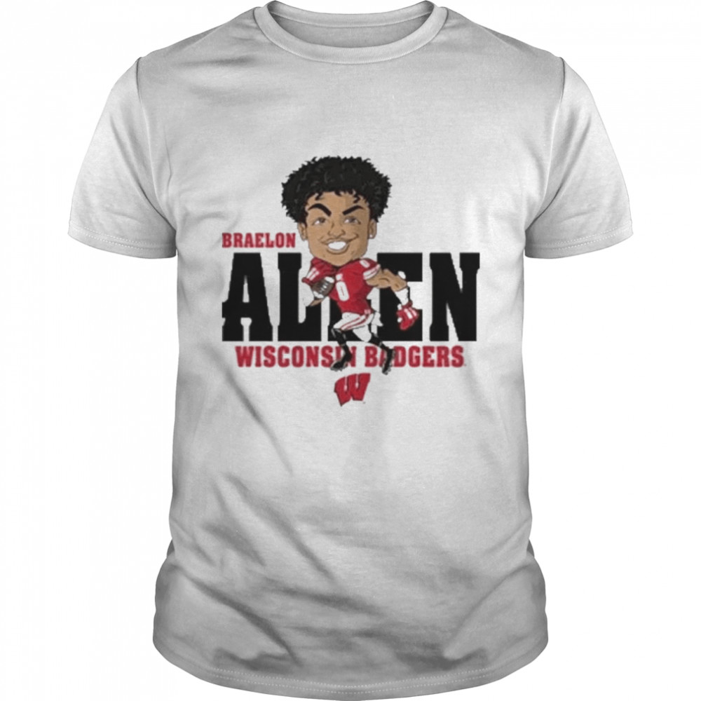 Wisconsin Badgers white Braelon Allen drawing t-shirt