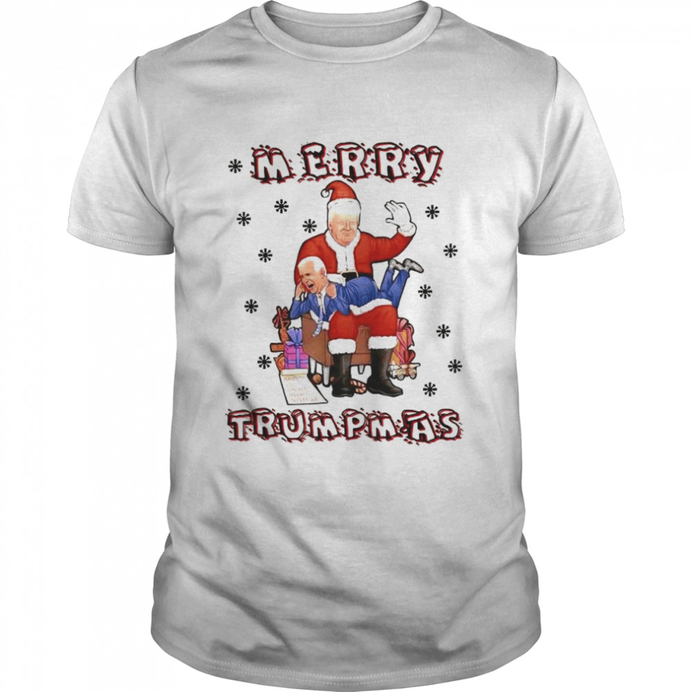 Merry Trumpmas Trump Spanking Joe Biden T-Shirt