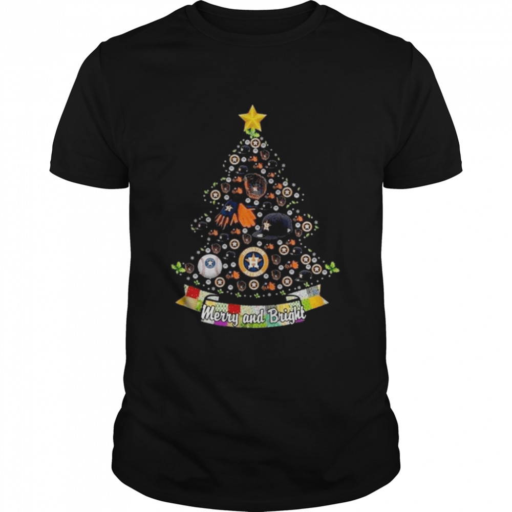 Merry And Bright Los Houston Astros MLB Christmas Tree 2022 Shirt