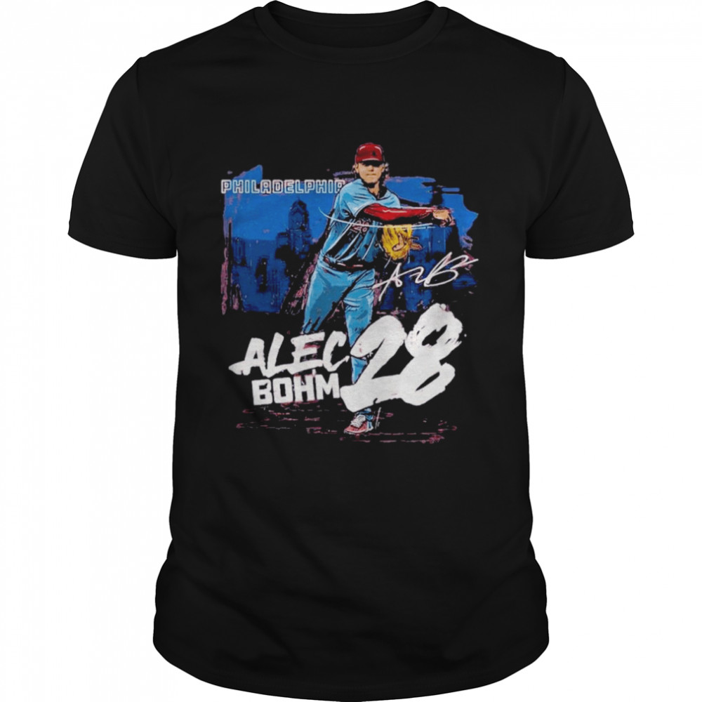 Number 28 player Philadelphia Phillies Alec Bohm 28 signature t-shirt