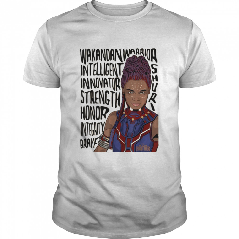 Panther Blackzz Shuri Word Art Graphic shirt