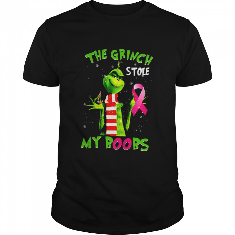 The Grinch stole my Boobs Breast Cancer Awareness Christmas shirt