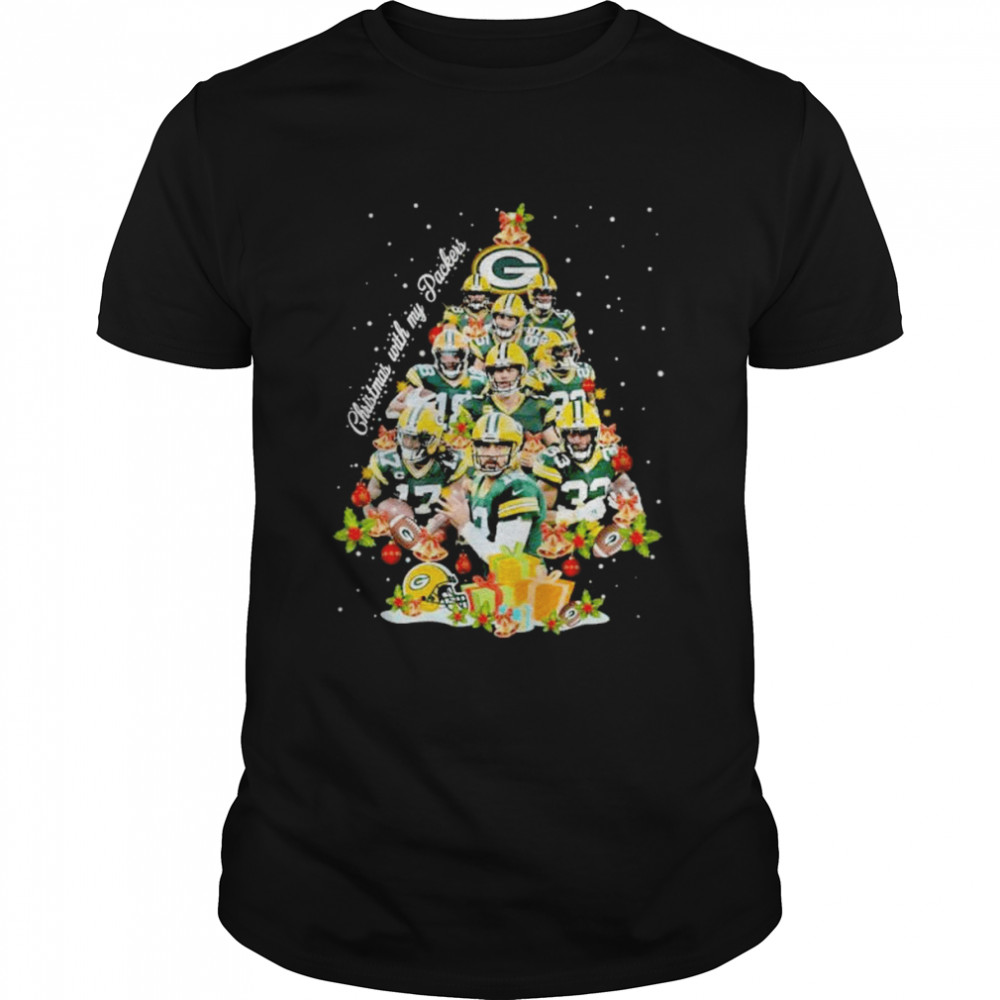 Green Bay Packers team Christmas with my Packers signatures tree 2022 shirt