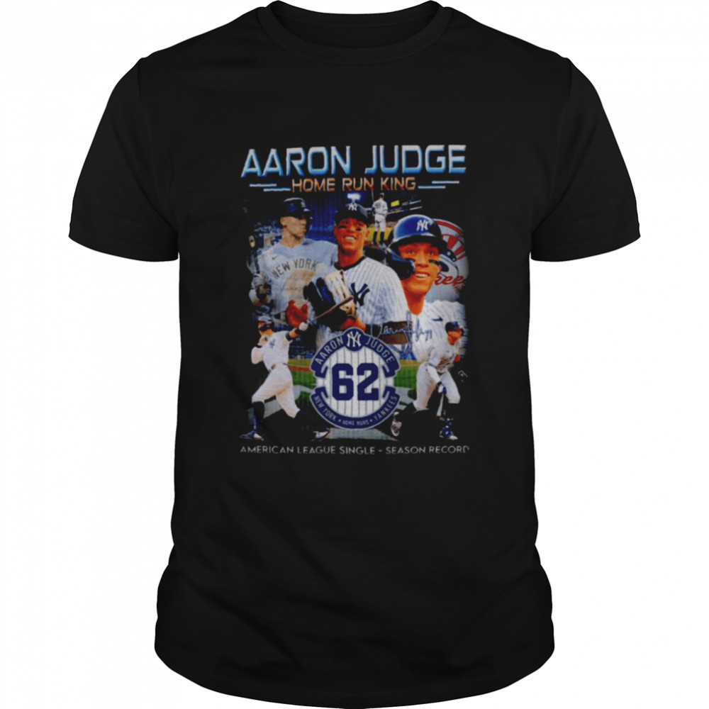 New York Yankees Aaron Judge home run King American League Single Season record 2022 signature shirt