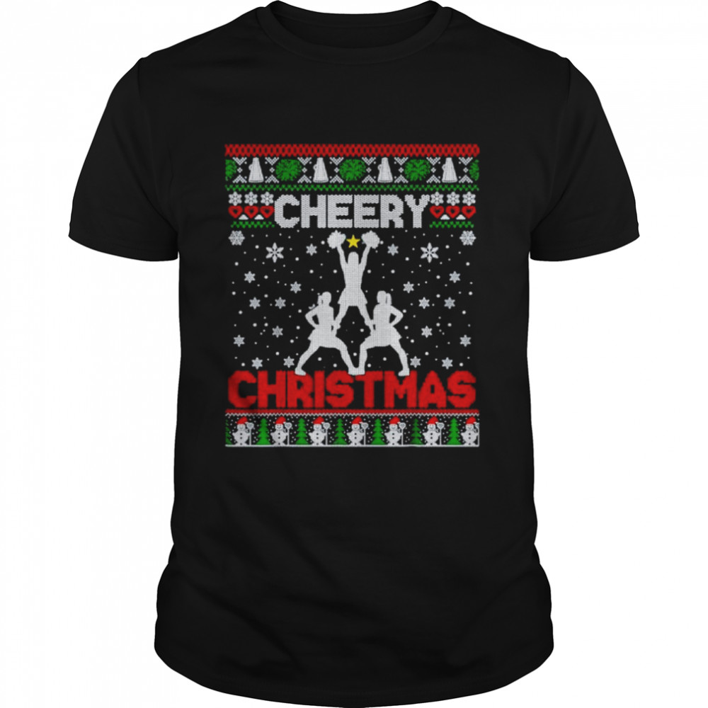 Nice cheery Christmas cheerleader ugly Christmas shirt