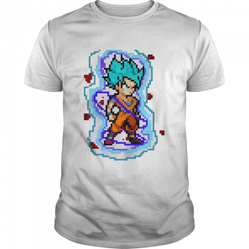 Pixel Edition Goku Super Saiyan Blue Dbz Dragon Ball shirt