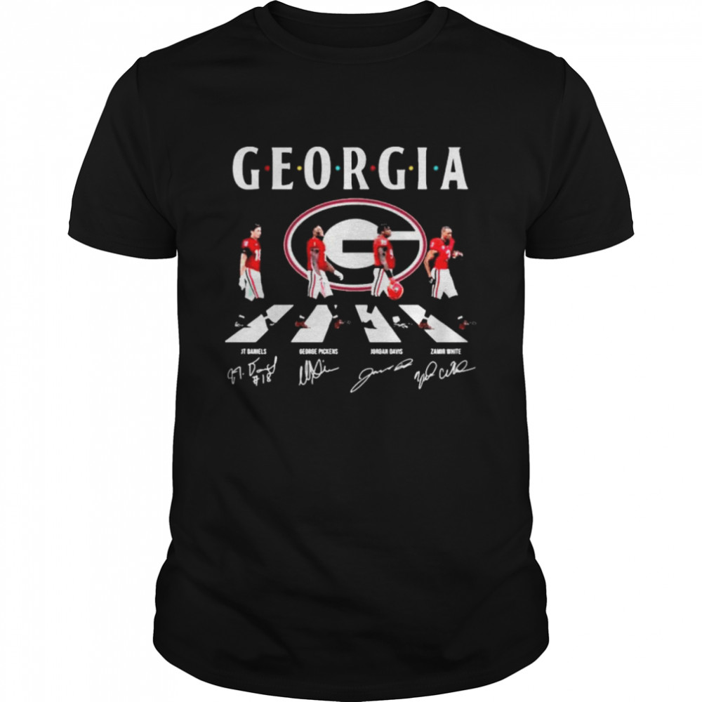 The Georgia Jt Daniel George Pickens Jordan Davis Zamir White abbey road signatures shirt