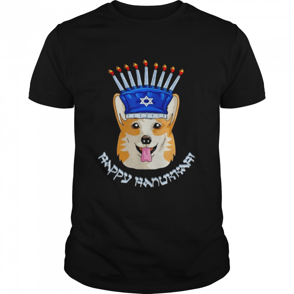 Corgi menorah hat hanukkah chanukah 2022 shirt