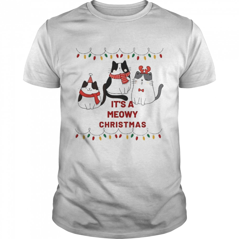 it’s a meowy Christmas lights Christmas shirt