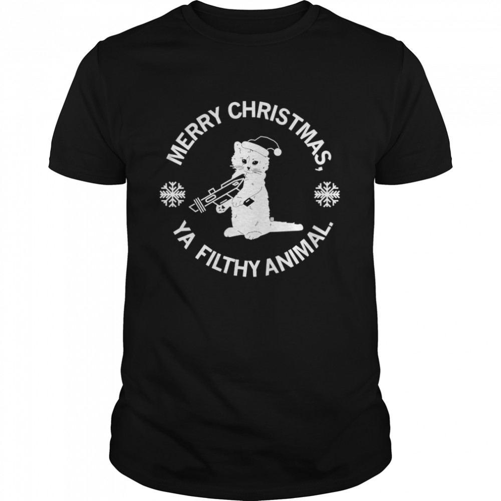 Ya Filthy Animal Cat Merry Christmas 2022 shirt