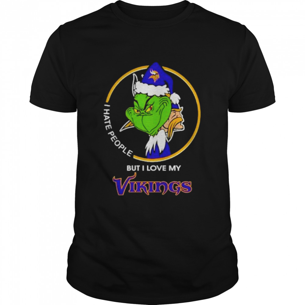 Grinch I Hate People But I Love Minnesota Vikings Christmas 2022 shirt